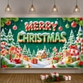 thumbnail image 3 of Festive Merry Christmas Banner Red Green Color Christmas Banner Candy Cane Gift Box Xmas Banner for Christmas Party Holiday Decoration Indoor Celebration, 3 of 9