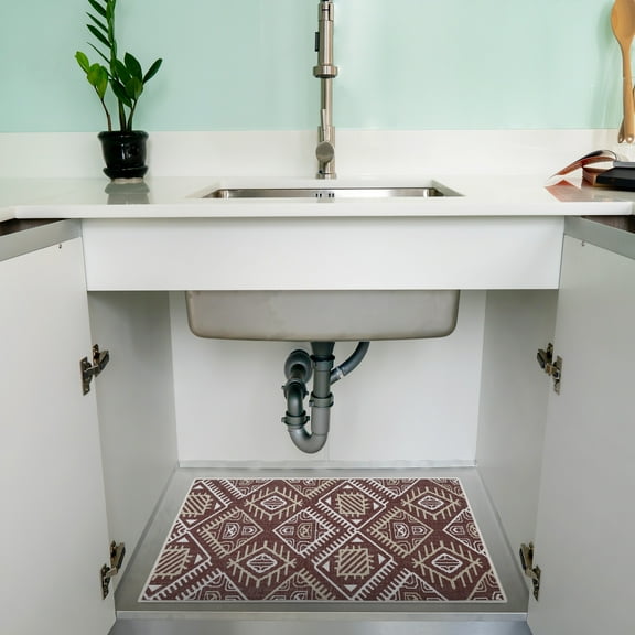 Sussexhome Under Sink Mat - Ultra-Absorbent Cotton Shelf Liners For Kitchen Cabinets - Non-Slip, Waterproof Backing - Machine Washable Surface Protector - Durable Cover, Customizable, Easy To Cut