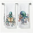 thumbnail image 2 of 2 Pack Vintage Octopuss Printed Kitchen Towels, Absorbent Dishes Cloths Cute Oceans Animals Hand Towels For Kitchen Bathroom And Coastals Decor, 2 of 7