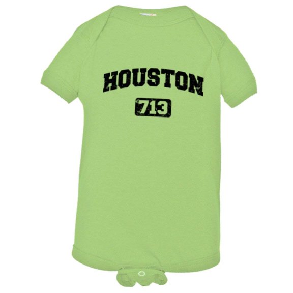 PleaseMeTees™ Baby Houston 713 Area Code Distressed HQ Jumpsuit
