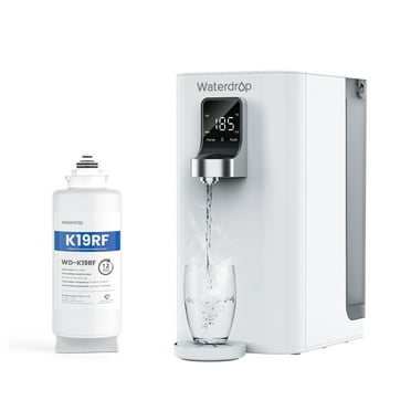 Waterdrop K19-H Countertop Reverse Osmosis System, Instant Hot Water Dispenser, 4 Stage Reverse Osmosis Water Filter Countertop, 3:1 Pure to Drain, 4 Temperature Options,with 1 Filter