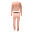 thumbnail image 4 of Moda entrenamiento mujer Casual sólido manga larga Tops Yoga pantalones conjunto Leggings Pompotops  qwe22529, 4 of 5