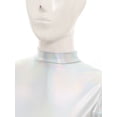 thumbnail image 5 of TiaoBug Women's Metallic Sleeveless Club Disco Holographic Dress Wet Look Pleated Dresses Holographic L, 5 of 7