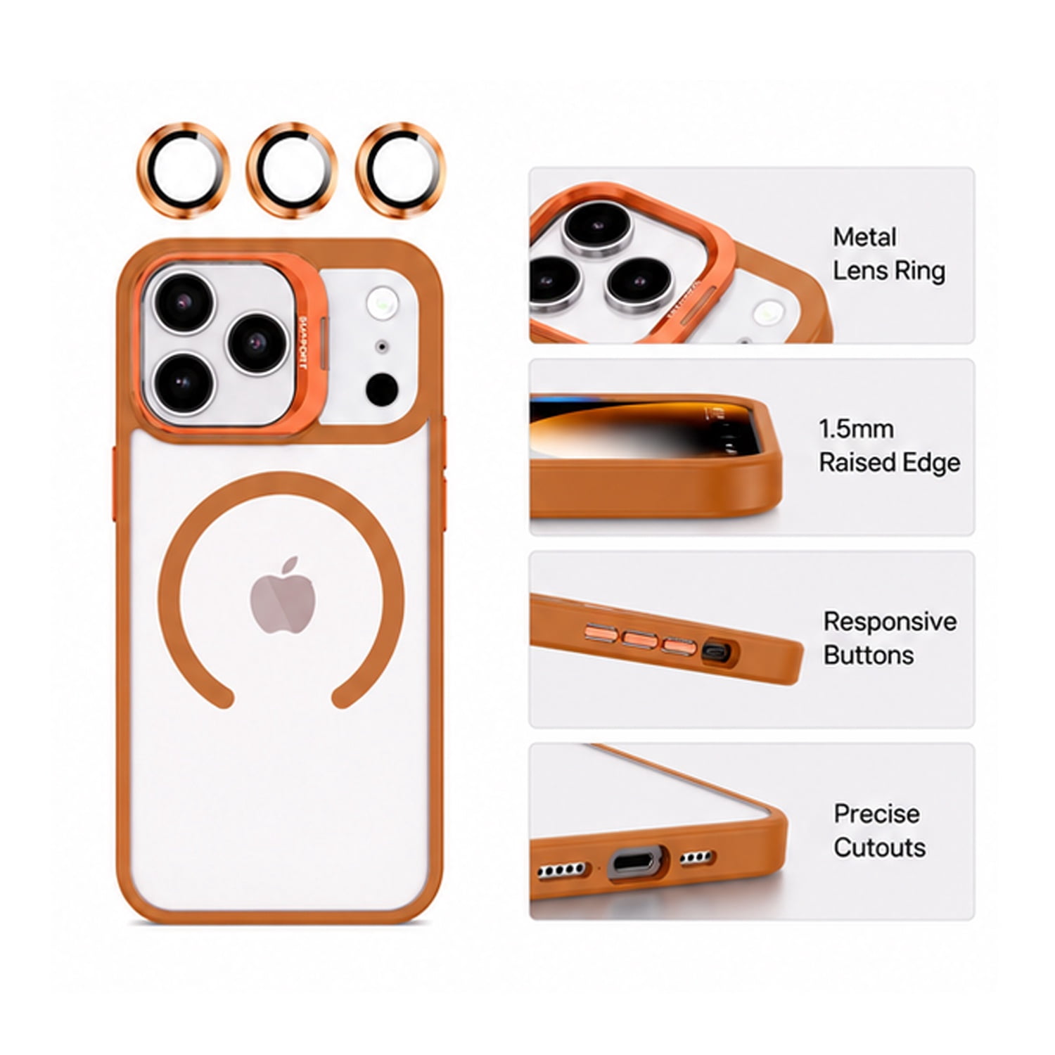 Thin Magnetic Clear Case with Camera Stand & Camera Cover for iPhone 17 Pro Max