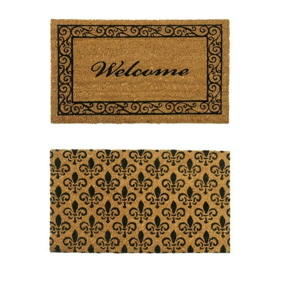 "Coir Double Wide Door Mats" - 2 Double Doormats - 24" x 57"
