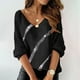 thumbnail image 1 of ICHUANYI Clearance Women Print Long Sleeve V-neck Blouse Pullover Tunic Tops Shirt(Silver, XXL) ICHUANYI WER2023081202497, 1 of 5