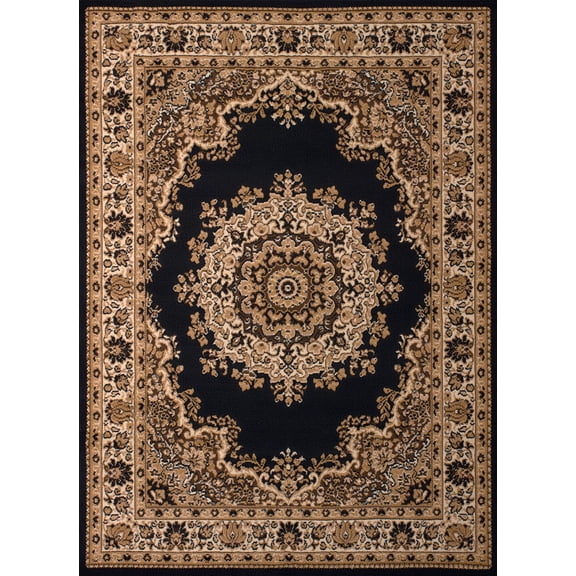 United Weavers Dallas Area Rug 851-10170 Floral Kirman Black Leaves Flowers 2' 3" x 7' 2" Rectangle