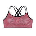 thumbnail image 5 of DPOIS Girls' Team Basic Double Cross Crop Bra Sports Top Ballet Dance Gymnastics Dancewear, 5 of 7