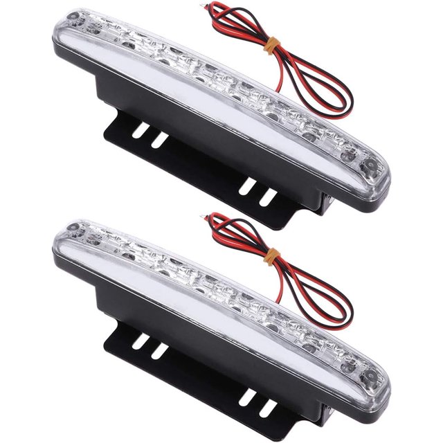 par de lámparas LED de alta potencia impermeables de 12V 8 luces de circulación diurna LED DRL para coche (luz blanca)