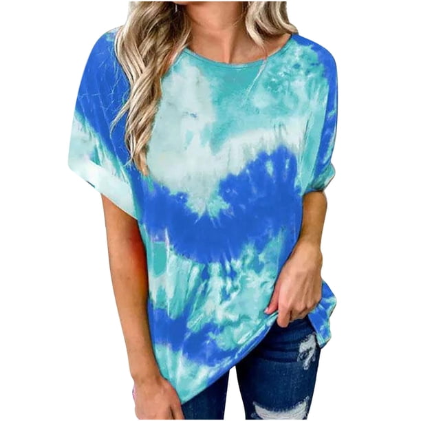 Blusa de manga corta con cuello halter y manga murciélago con estampado de mariposas para mujer Pompotops hfajkhk128653