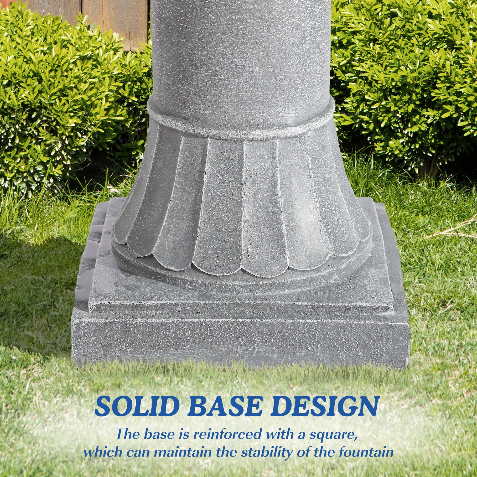MAGIC UNION Outdoor Garden Water Fountains, 48.4" H Italian Style Fountains and Waterfalls Outside, 3-Tier Large Bubbler Cascading Indoor Floor Water Fountain Features with Pump for Home Yard Decor