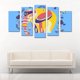 thumbnail image 2 of Cuadro Decorativo Elefante Geométrico Amarillo Juego De 5 Piezas 150x80cm Ideal Para Sala Oficina Comedor Decoración Moderna, 2 of 5