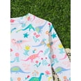 thumbnail image 4 of WOYY Baby Girls Swimsuit Dinosaur Print Long Sleeved Rash Guard UPF50+ Bathing Suit, 4 of 5