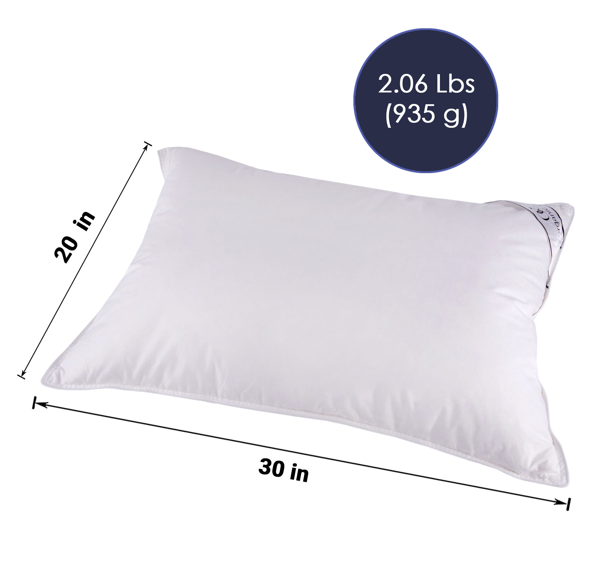 Organic Club Queen Size Duck Down Feather Bed Pillow, 1 Count