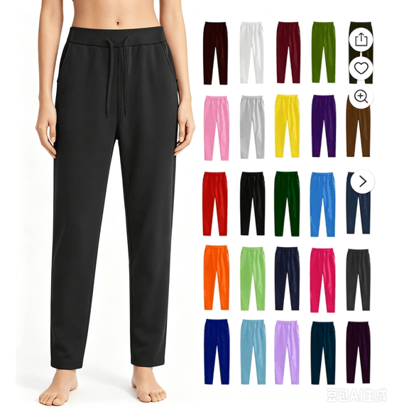 BiZtdJrK Women Athletic Jogger Pants Casual Comfy Running Pants Fashion Drawstring High Waisted Gym Jogging Pants Work Casual Sweatpants with 3 Pockets Black,L
