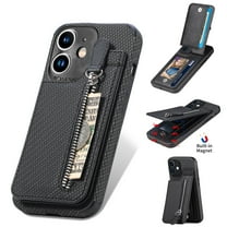 Dteck Wallet Case for iPhone 11 Zipper Wallet Case with Credit Card Holder Slot Zipper Handbag Purse Protective Leather Case for Apple iPhone 11 6.1",Black