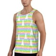 thumbnail image 2 of Xecao Rainbow Rabbit Men's Tank Top Workout Quick Dry Sleeveless Gym Jogging Muscle Shirts Summer Swim Beach Tops, 2 of 9