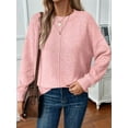 thumbnail image 2 of Womens Sweaters Fall Casual Long Sleeve Light-Weight Oversized Pullover Sweater Tops Pink S, 2 of 4