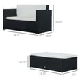 thumbnail image 3 of Outsunny Deluxe Outdoor Rattan  2pc  Sofa Set w/Ottoman, 3 of 9