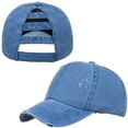thumbnail image 2 of Women's Ponytail Baseball Cap - Distressed Design With Ponytail Hole For Long Hair 2 of 12