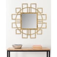 thumbnail image 5 of SAFAVIEH Round Geometric Matrix Key Mirror, Gold, 5 of 5