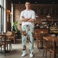 thumbnail image 5 of Men's pajama pants with cute sea otter and fish pattern， soft home pajama pants， casual and comfortable loose fit pajama pants， elastic waistband， the ideal gift, 5 of 10