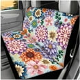 thumbnail image 3 of HUIACONG Boho Floral Car Accessories Seat Covers Full Set with Steering Wheel Cover Armrest Cover Seat Belt Pads Headrest Cover Coasters Keychain 14 Pcs Car Accessories for Women Interior, 3 of 8