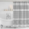 thumbnail image 3 of Farm Fruits Shower Curtain, Waterproof Shower Curtains for Bathroom, Watermelon Lemons Peach Strawberry Grey Striped Washable Fabric Bathtub Curtain Set Bath Decor with 12 Hooks Standard 72"x72", 3 of 8