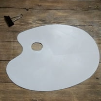 PBPBOX Oval White Plastic Painting Palette for Oil Acrylic Watercolor and Gouache Paints