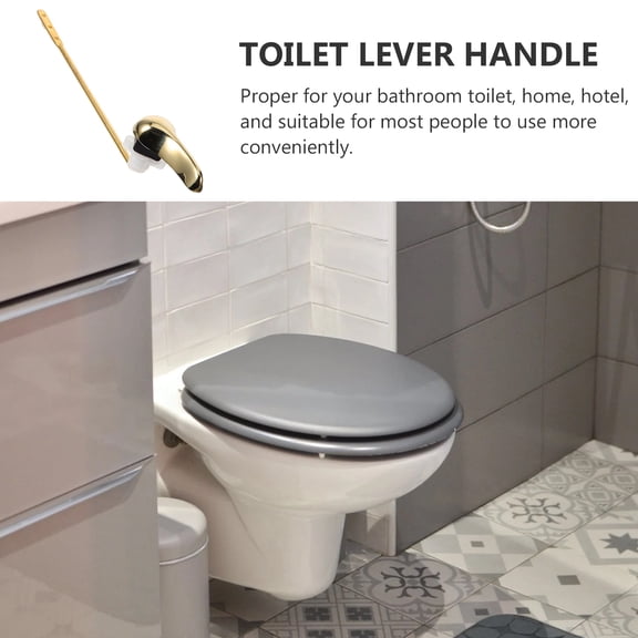 PTOOTP Home Use Golden Toilet Flush Handle Modern Design 1Pcs Pure Copper Alloy