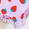 thumbnail image 6 of IVEYRTF Girls One Piece Swimsuit Strawberry Print Half Zip for Summer Beach Vacation Pool Parties Water Activities Cute Comfort Swimwear(Pink,4-5 Years), 6 of 9