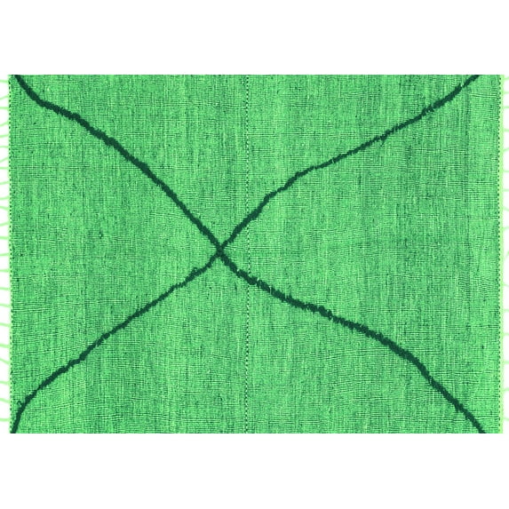 Ahgly Company Indoor Rectangle Abstract Green Modern Area Rugs, 5' x 8'