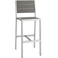 thumbnail image 5 of Modway Shore 29.5" Aluminum & Wood Patio Bar Stool in Gray and Silver (Set of 2), 5 of 5