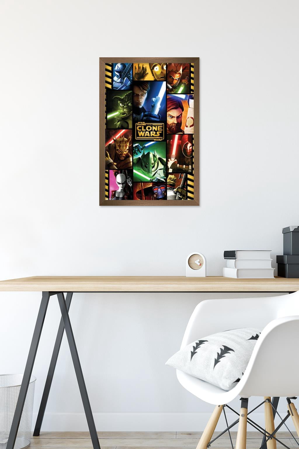 Star Wars: The Clone Wars - Grid Wall Poster, 14.725" x 22.375", Framed