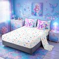 thumbnail image 5 of meiyoeat Flower Butterfly Initial Rainbow Twin Bedding, Watercolor Galaxy Stars Bedding Comforter Set for Girls, Colorful Star Reversible, 7-Piece, 5 of 6