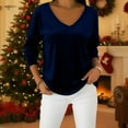 thumbnail image 7 of RQYYD Velvet Tops for Women Loose Fit Dressy Casual Velvet Shirts V Neck Cute Top Long Sleeve Womens Elegant Blouses, 7 of 7