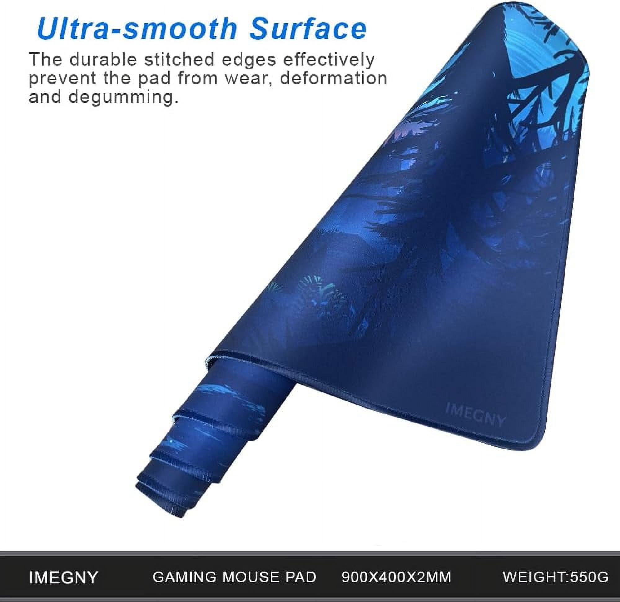 Large Gaming Mouse Pad, Extended XXL Desk Pad & Non-Slip Rubber Mat for Mice and Keyboard with Stitched Edges （90x40 Fengjing）