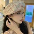 thumbnail image 3 of SikaFu Cute Plaid Berets Hats For Women Spring Vintage French Artist Painter Hat Autumn Beanies Hat For Femme Girl Octagonal Beret Caps, 3 of 6