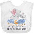 thumbnail image 3 of Inktastic My Yaya Loves Me to the Moon and Back Elephant Family Boys or Girls Baby Bib, 3 of 4