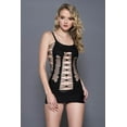 thumbnail image 5 of Music Legs Women's Seamless spandex strappy mini dress 6481-BLACK, 5 of 5