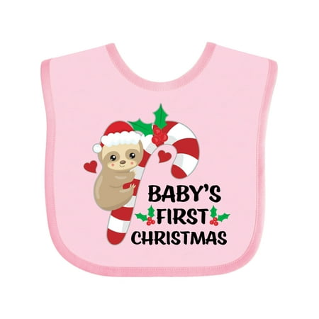

Inktastic 1st Christmas Baby Girl Outfit Sloth Gift Baby Boy or Baby Girl Bib
