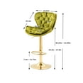 thumbnail image 7 of Exquisite Swivel Bar Stools Modern Velvet Padded Adjustable Counter Height Bar Chairs with Soft Back and Gold Footrest for Kitchen Dining Room Living Room & Home Office,Green, 7 of 7