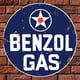 thumbnail image 5 of Placa Metal Vintage Benzo Gasolina Pintura Redonda Hierro Arte Pared Del 30x30cm, 5 of 9
