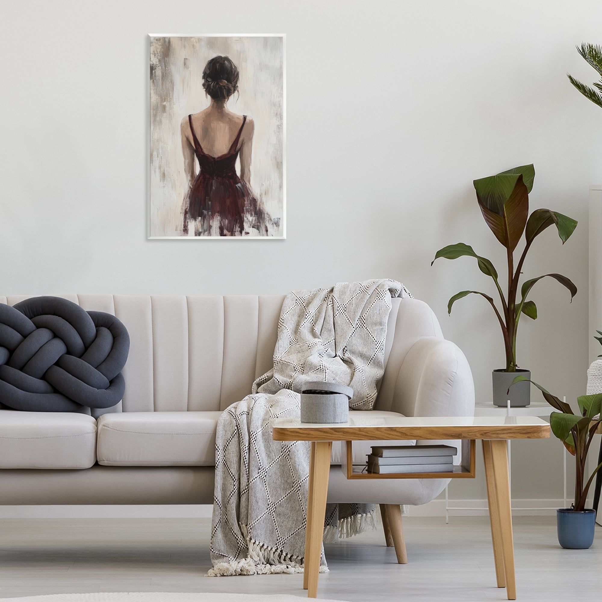 Stupell Industries Portrait of Woman in Burgundy Wall Plaque Art, design by Petal Prints Design