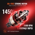 thumbnail image 2 of Vevor W24L1450W110VCQNYV1 6.3 gal Air Compressor - 1450W 3.35 CFM - 90PSI 70 dB Ultra Quiet Oil, 2 of 6