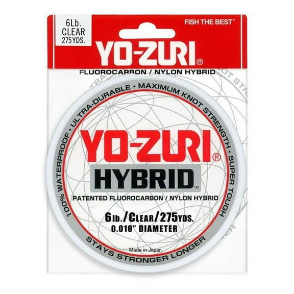 Yo-Zuri Hybrid Clear Line 6lb, 275yd, Flurocarbon/Nylon Hybrid