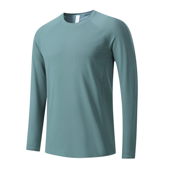 Men's Athletic Running Shirt Long Sleeve Quick Dry UPF 50 Sun Protection Hiking Fishing T-Shirts for Men