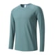 thumbnail image 1 of pstuiky Camisas de invierno de manga larga para hombre, Camiseta deportiva y de fitness para hombre, informal, lisa, de manga larga, cuello redondo, transpirable Tops de talla grande para hombre s, 1 of 2