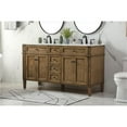 thumbnail image 2 of 60 inch double bathroom vanity in driftwood, 2 of 8