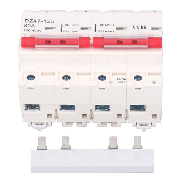 Interruptor de circuito miniatura de enclavamiento Interruptor de transferencia de energía dual con barra colectora 2P + 2P CA 240‑400V 80A
